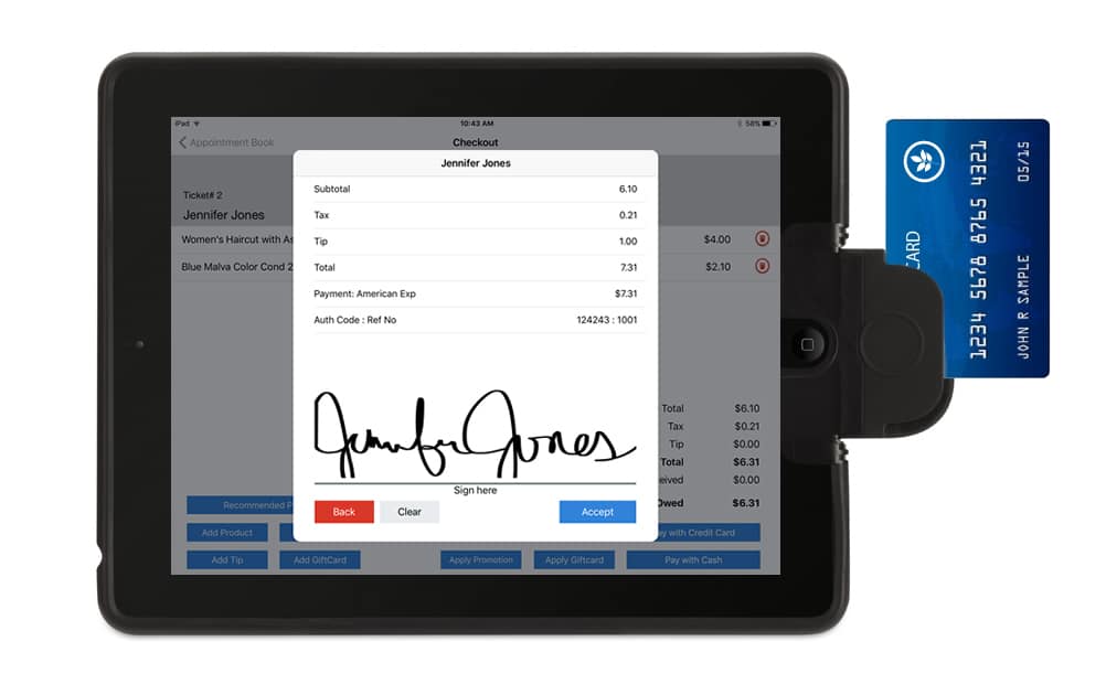 salonbiz ipad checkout