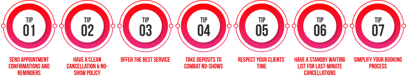 Banner Summary of 7 Tips to Reduce Salon No-Shows