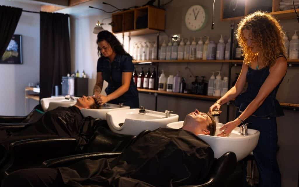 salon team working