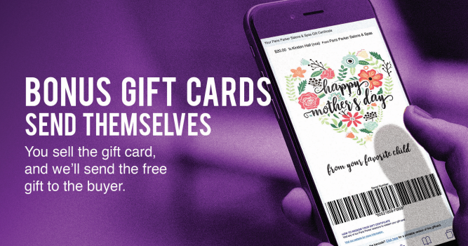 Bonus gift cards shown on Iphone