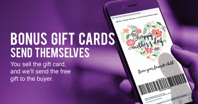 Bonus gift cards shown on Iphone
