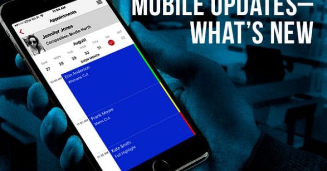 Mobile updates through app shown on Iphone